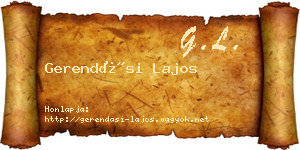 Gerendási Lajos névjegykártya